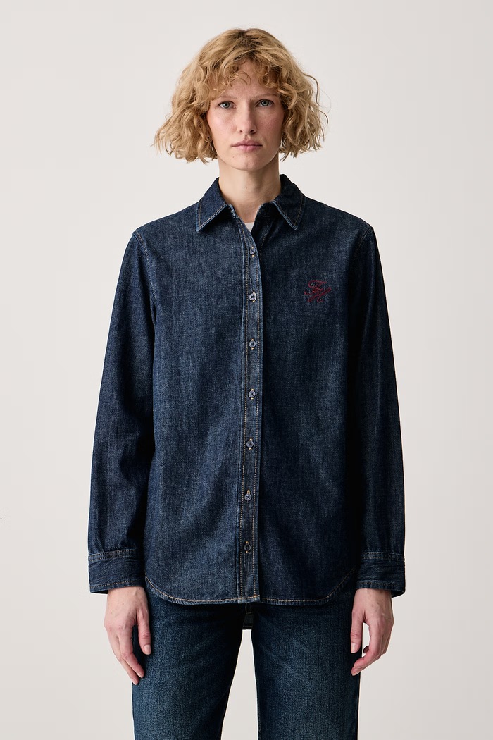 Tommy Hilfiger Košulja za žene traper mornarsko plava WW0WW52176