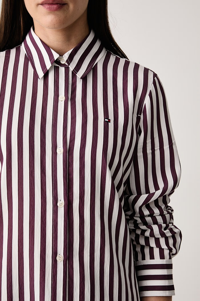 Πουκάμισο γυναικείο με βισκόζη Tommy Hilfiger WW0WW52927 μπορντό
