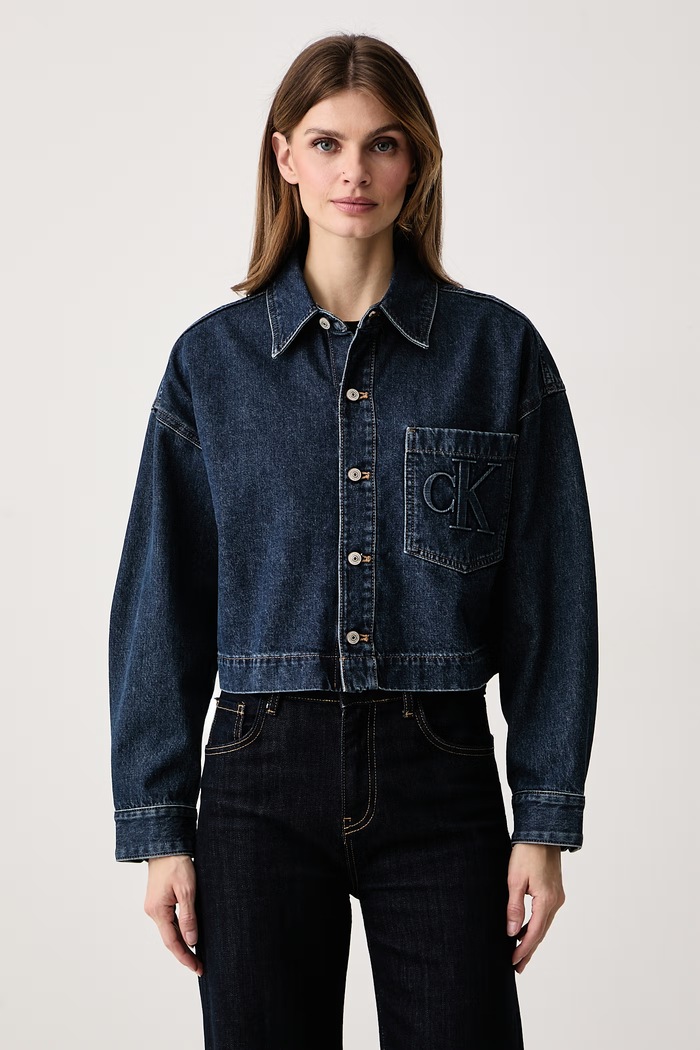 Calvin Klein Jeans Jakna u stilu košulje ženska traper mornarsko plava LV047H921G