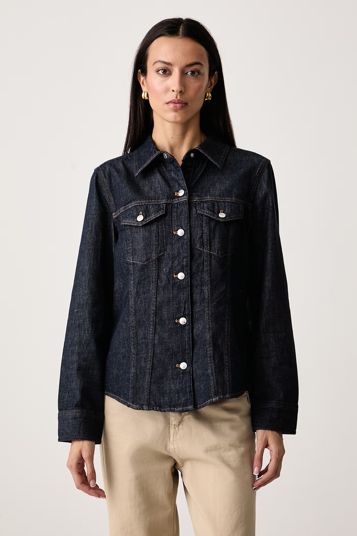 Calvin Klein Jeans Košile dámská džínová námořnická modř LV047H777G