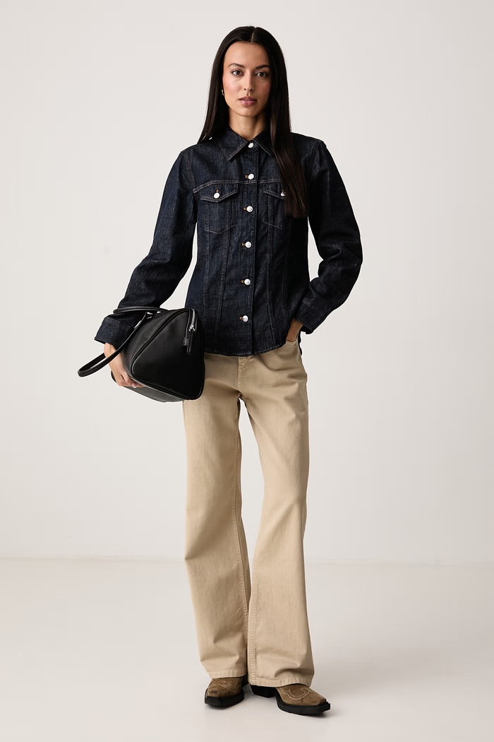 Calvin Klein Jeans Košile dámská džínová LV047H777G námořnická modř AW26