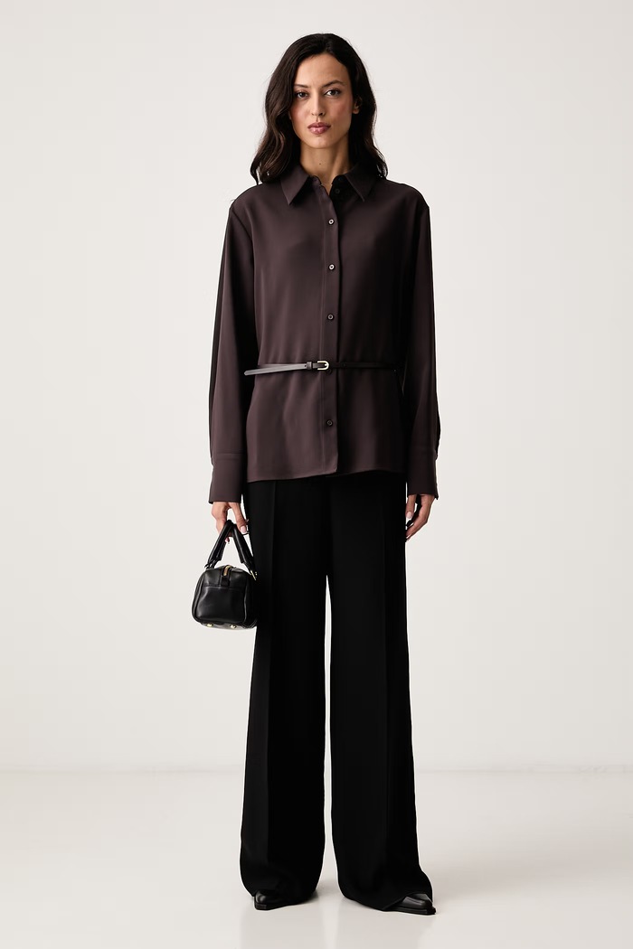 Armani Exchange Koszula smokingowa damska XW002692.AF16148 brązowy AW26