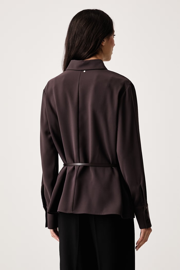 Odzież Armani Exchange Koszula smokingowa damska XW002692.AF16148 brązowy