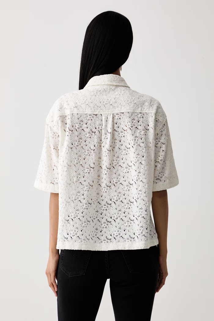 Odjeća Levi's košulja za žene s otvorima HARLIE SS LACE 007XJ bež