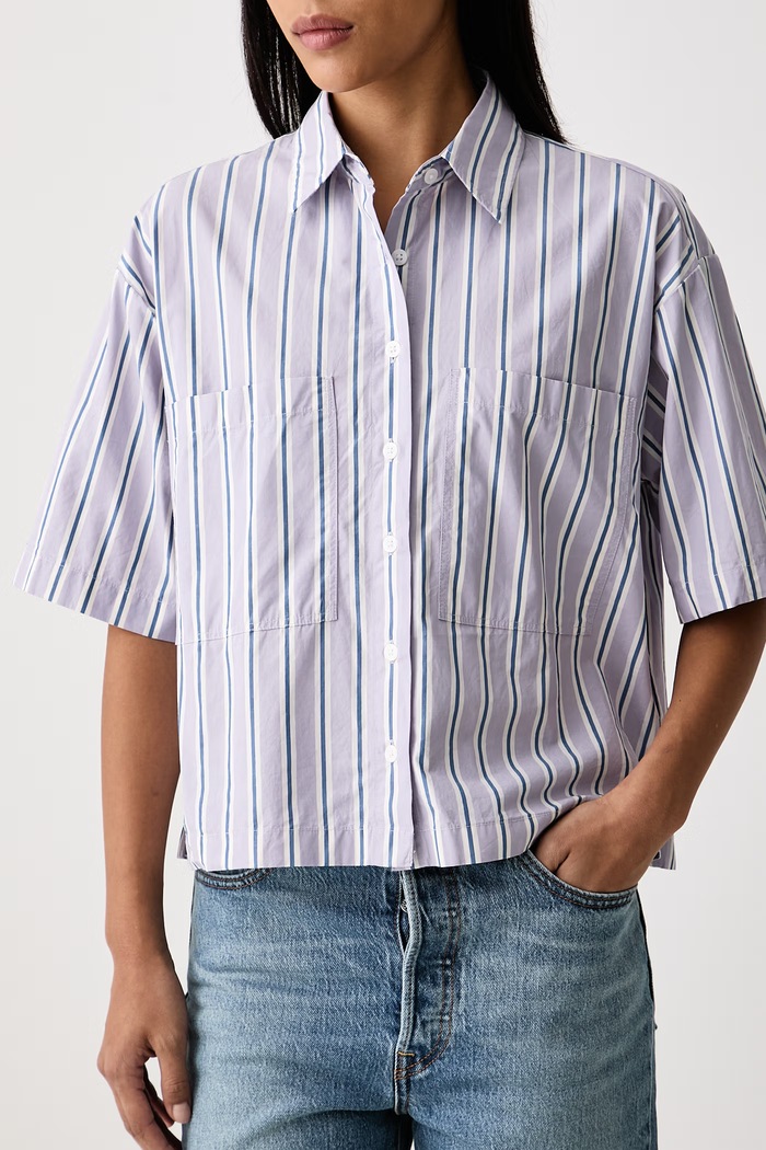 Košulja za žene od pamuka HARLIE SS CROPPED Levi's 003QI ljubičasta