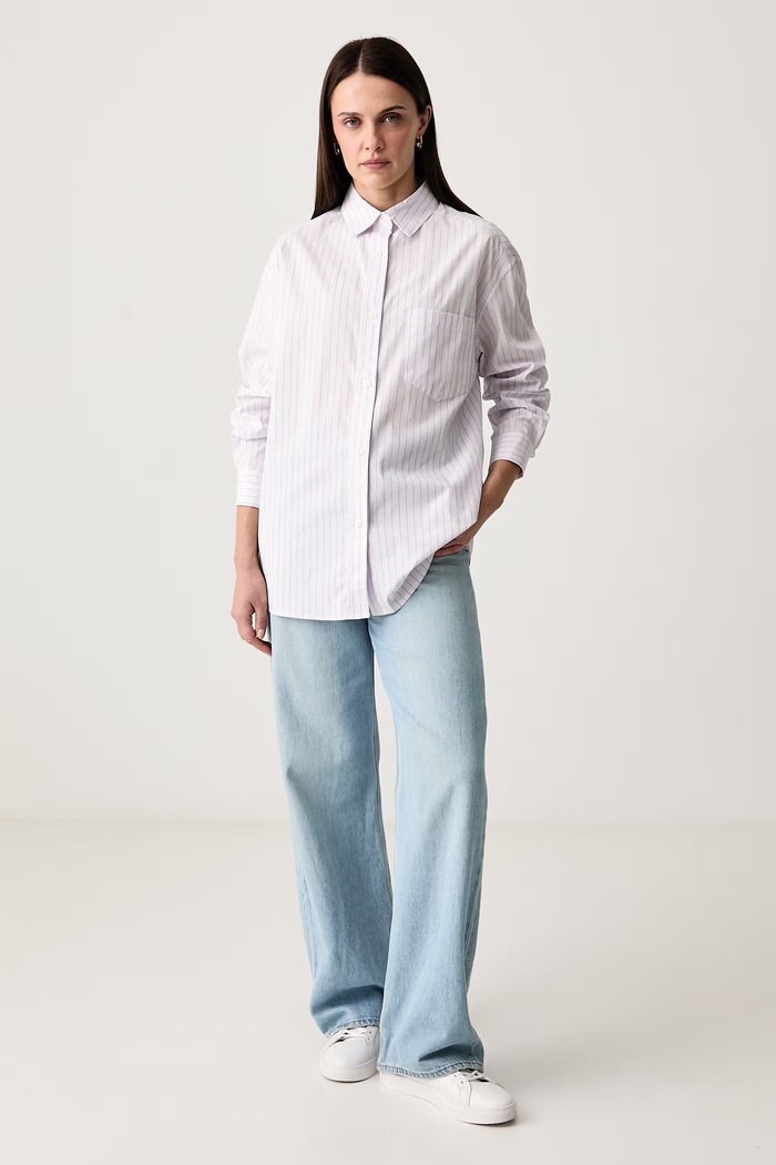 United Colors of Benetton Koszula damska bawełniana 5UPCDQ0F7 różowy AW26