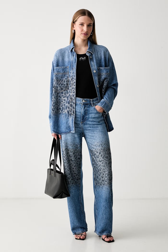 Liu Jo koszula damska jeansowa UF6197.D0373 niebieski AW26