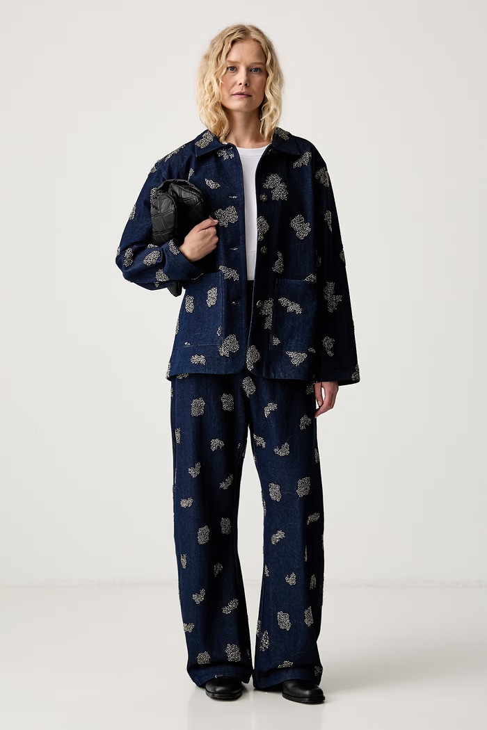 MUNTHE Koszula damska jeansowa VICHOLA 263150326307 granatowy AW26