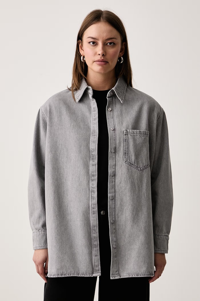 Odzież Trussardi Koszula damska jeansowa 54006000038N szary