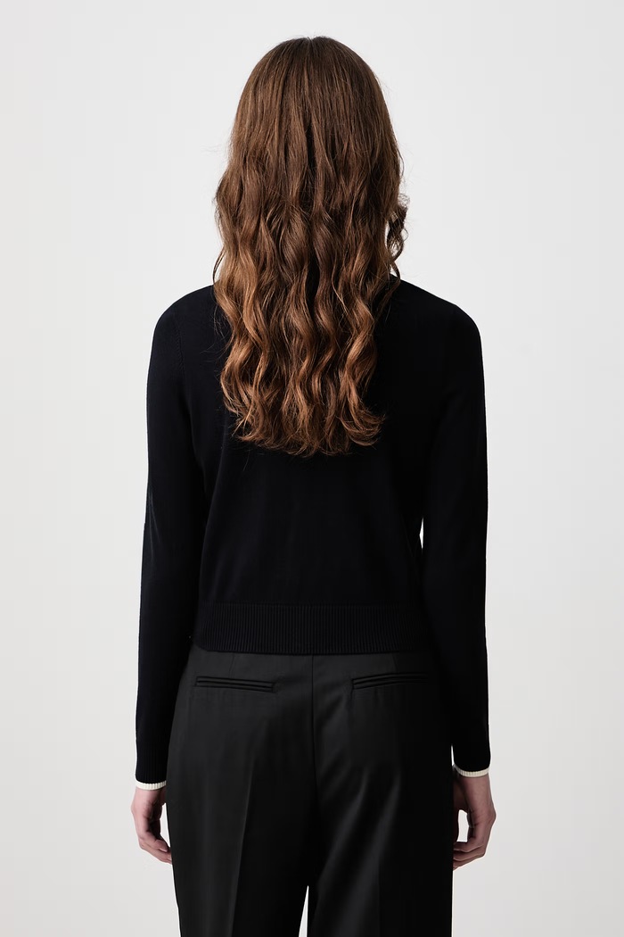 Odzież Fred Perry Sweter rozpinany damski z wełną K3122.608 granatowy