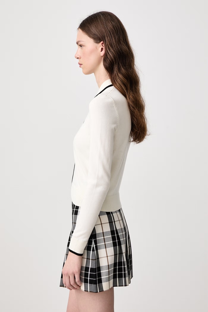 Sweter rozpinany damski z wełną Fred Perry K3122.560 beżowy