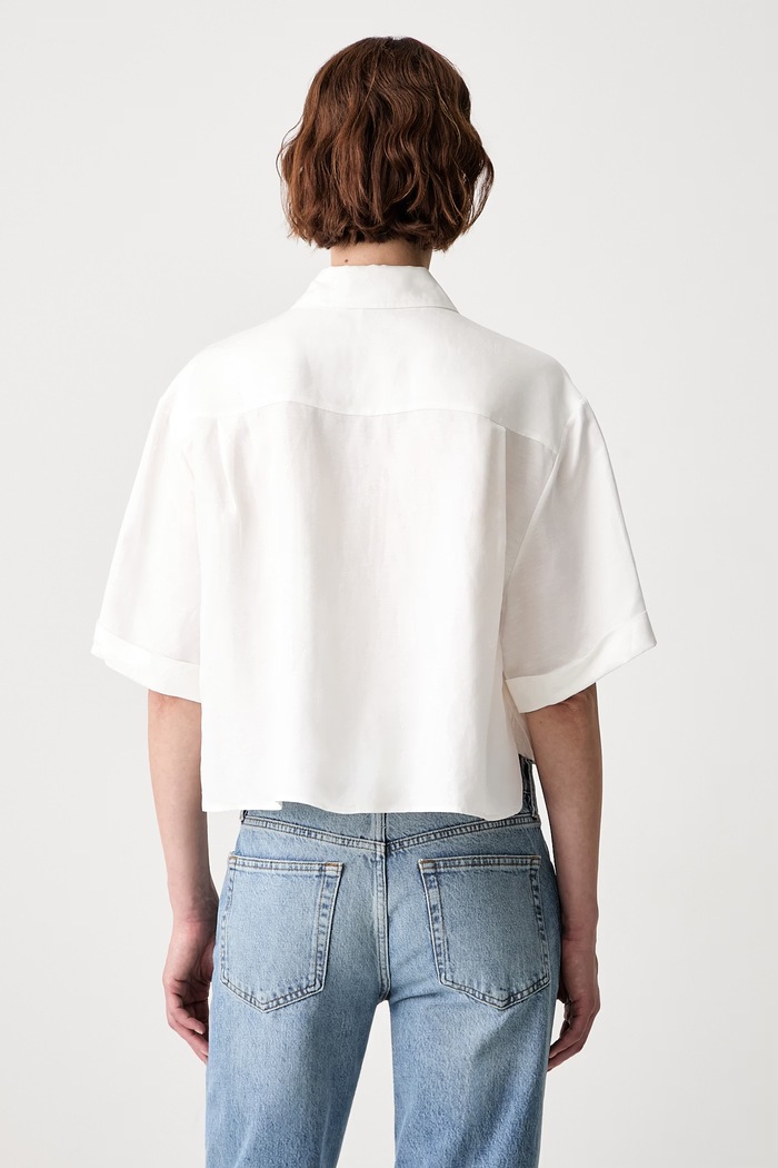 Odzież Anine Bing EDITH SHIRT koszula damska z dodatkiem lnu A.07.12487.IVY26 beżowy