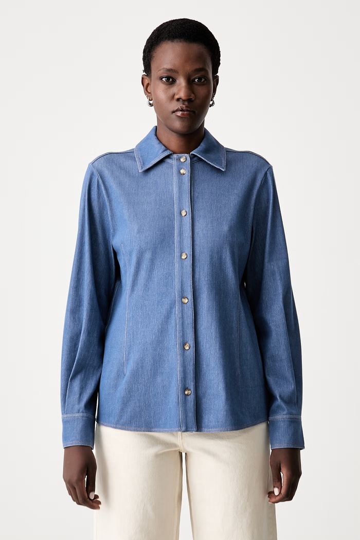 MM by Max Mara koszula damska z wiskozą MMLRAFIA niebieski 2626956017600