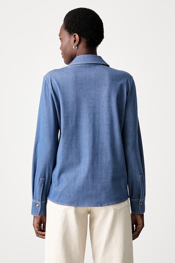 Odzież MM by Max Mara koszula damska z wiskozą MMLRAFIA 2626956017600 niebieski