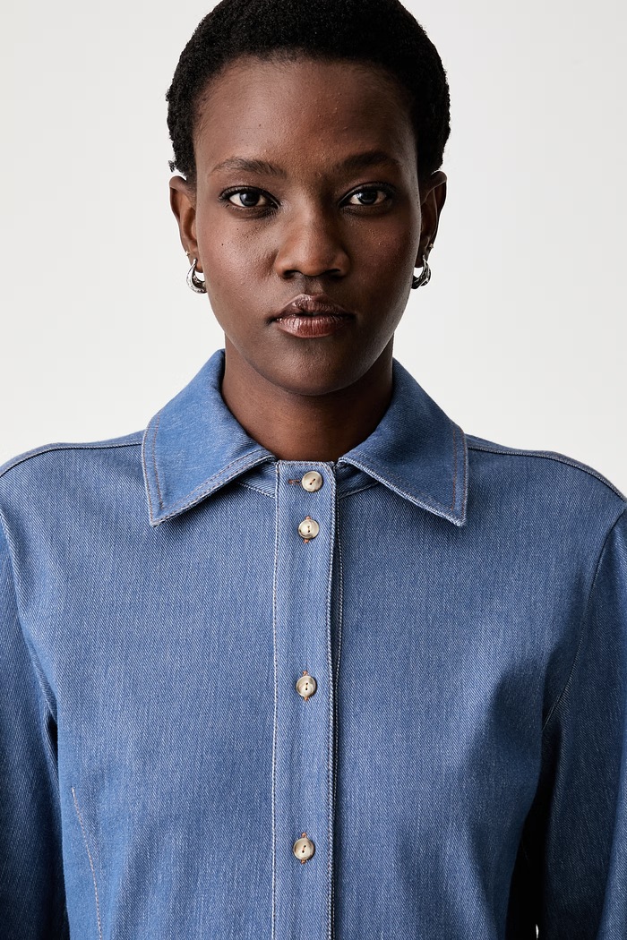 MM by Max Mara koszula damska z wiskozą MMLRAFIA niebieski 2626956017600
