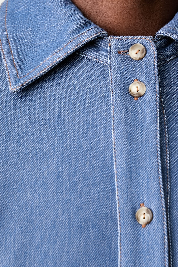 MM by Max Mara koszula damska z wiskozą MMLRAFIA 2626956017600 niebieski