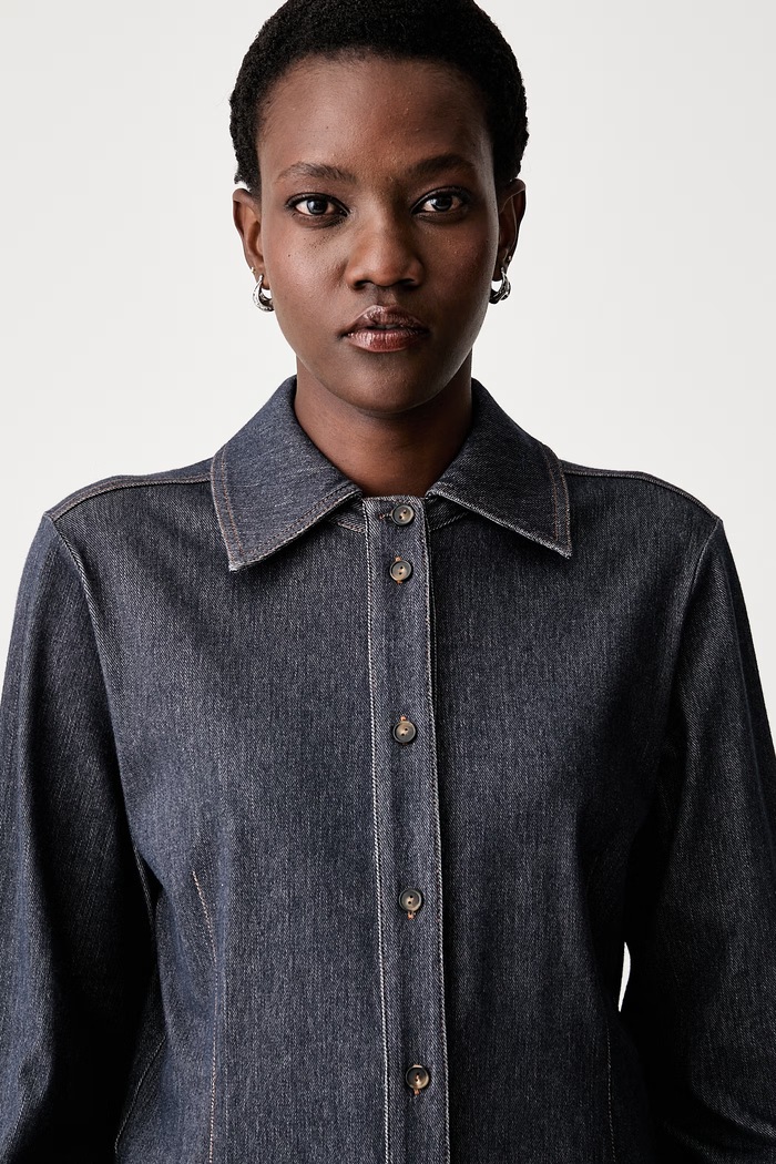 MM by Max Mara koszula damska z wiskozą MMLRAFIA granatowy 2626956017600
