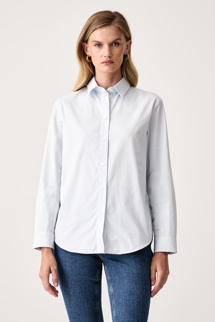MM by Max Mara košeľa dámska bavlnená MMLDANZA modrá 2626116067600