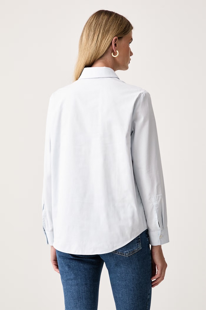 Odzież MM by Max Mara koszula damska bawełniana MMLDANZA 2626116067600 niebieski