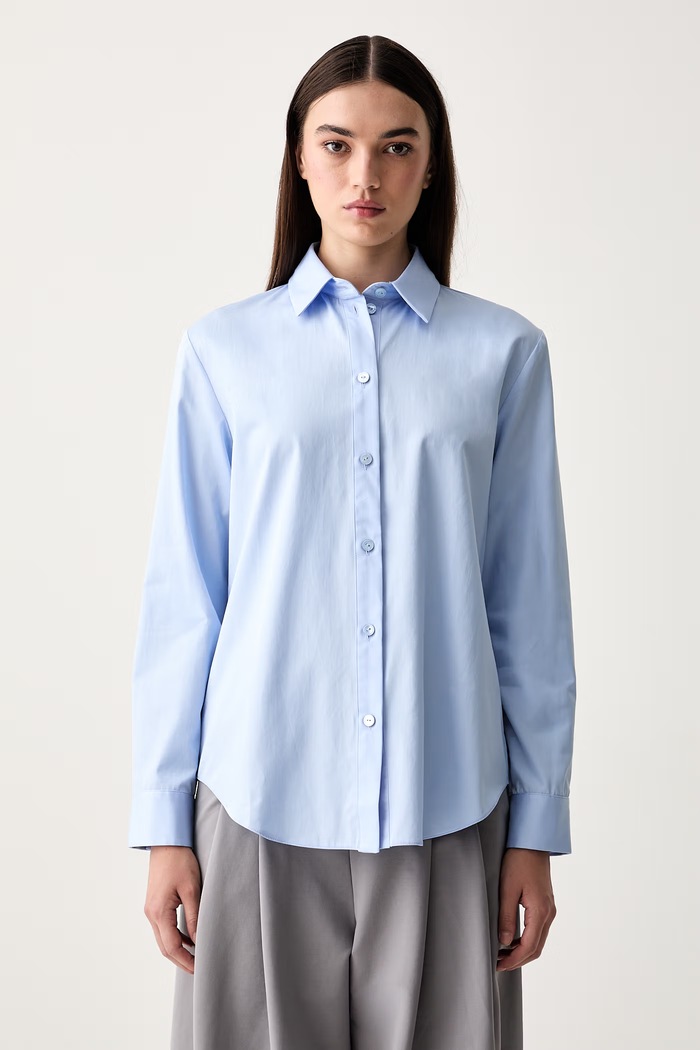 MM by Max Mara koszula damska bawełniana MMLFIACRE niebieski 2626116037600