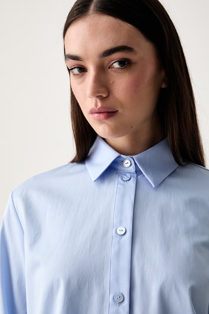 MM by Max Mara koszula damska bawełniana MMLFIACRE niebieski 2626116037600
