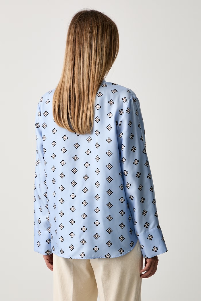 Odzież MM by Max Mara koszula jedwabna MMLDISCO 2626116017600 niebieski