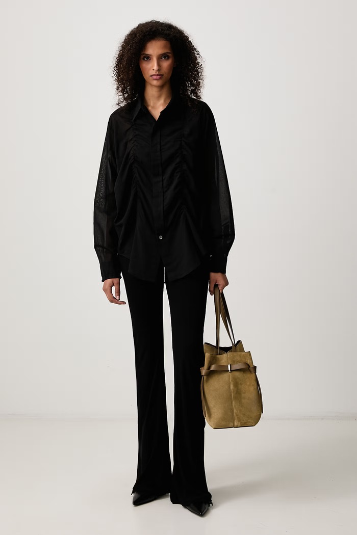 Our Legacy Koszula bawełniana damska W4262J czarny AW26