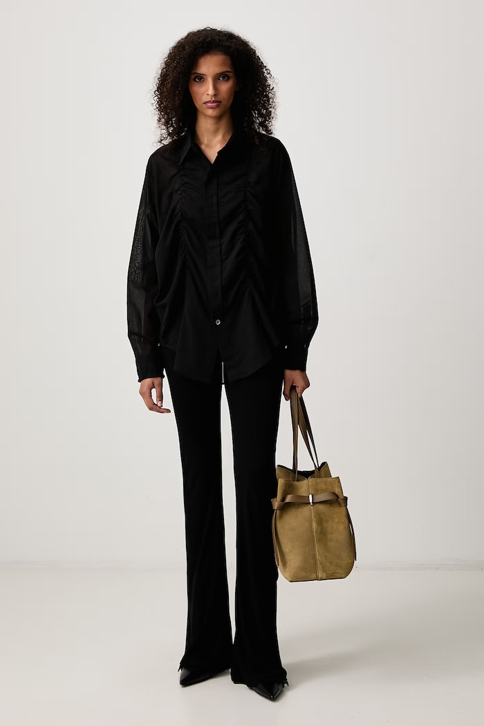 Our Legacy Koszula bawełniana damska W4262J czarny AW26