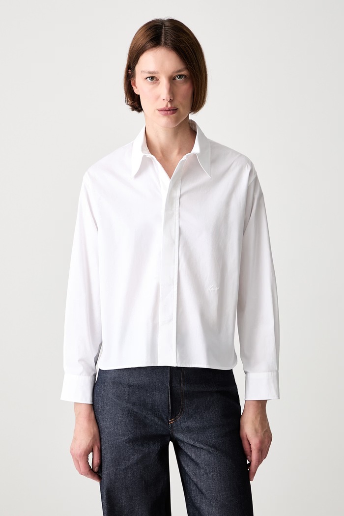 Kenzo koszula bawełniana damska biały FG62CH2959LF