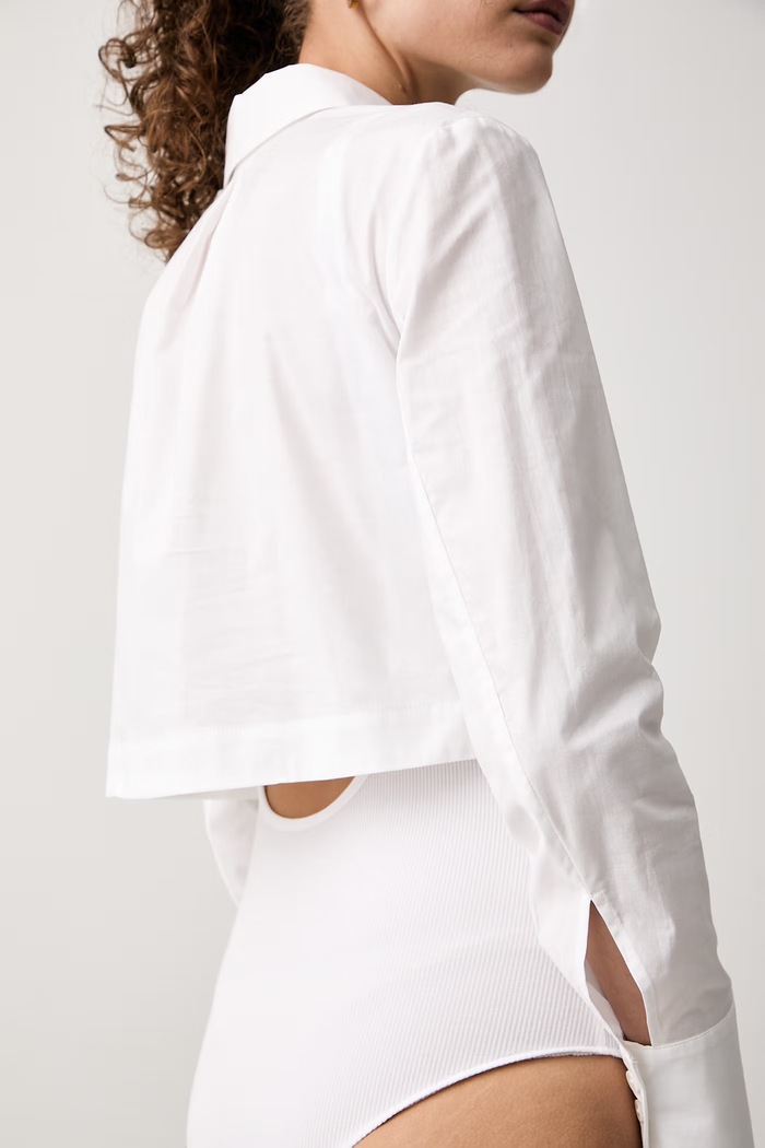 Body damskie z bawełną Patrizia Pepe 8C0034.C8004 biały