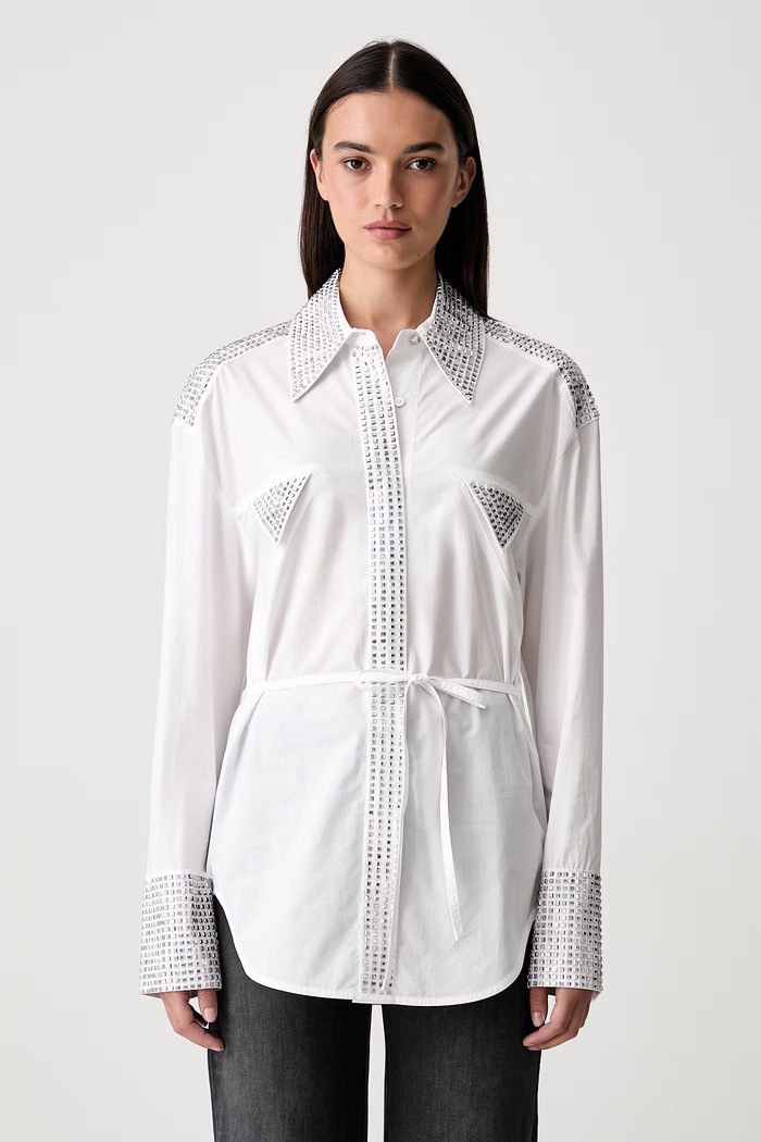 Pinko koszula damska z bawełną biały 107593.A3L0