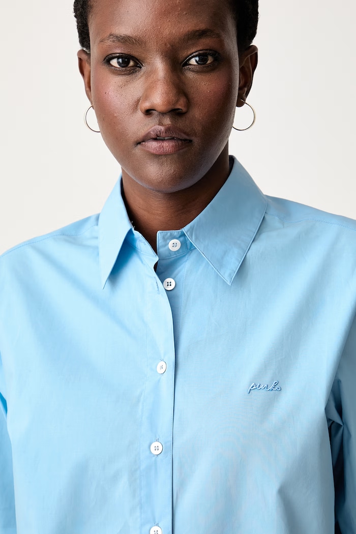Pinko camicia da donna in cotone blu 106248.A32L