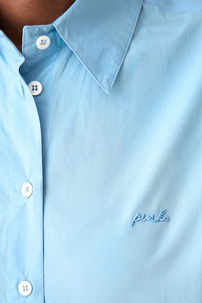 Pinko camicia da donna in cotone 106248.A32L blu