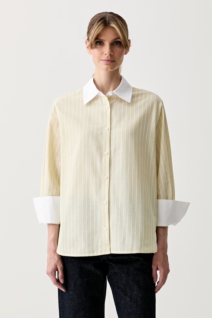 Barbour koszula damska z bawełną Avon żółty LSH1759