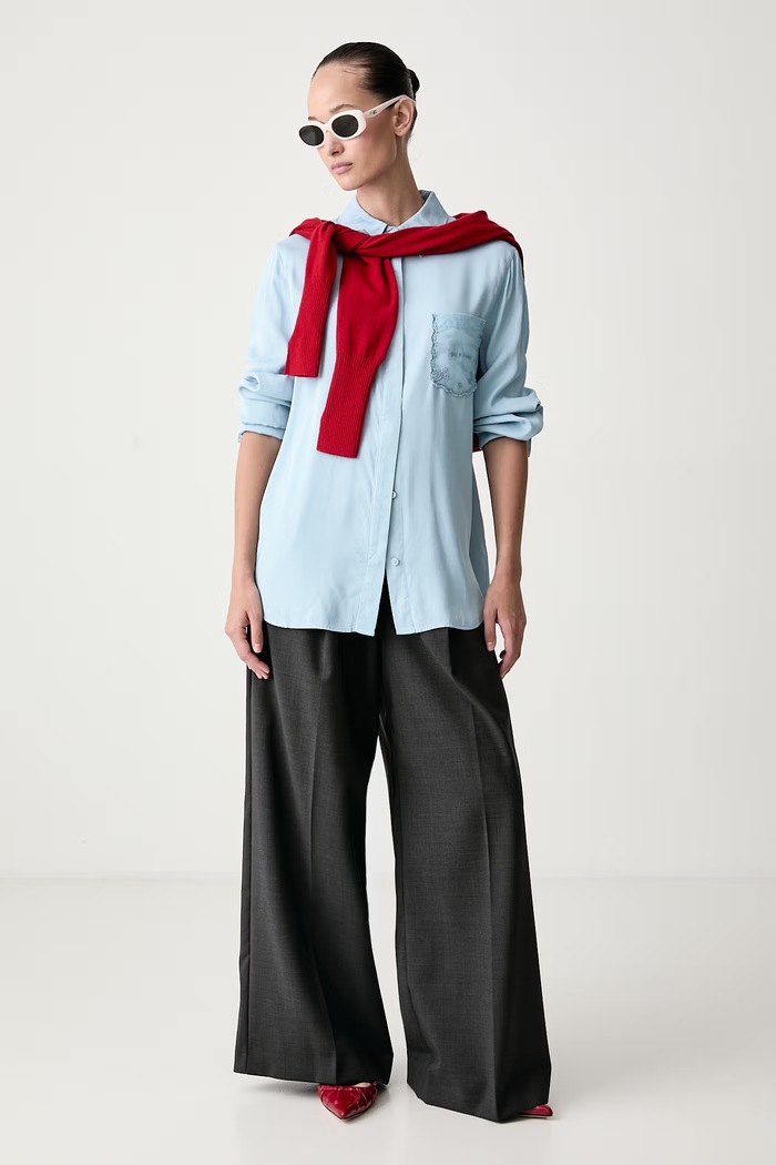 Stine Goya Koszula damska z wiskozy SG.AW26.T255.2538 niebieski AW26