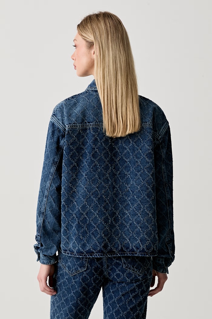 Дрехи Karl Lagerfeld Jeans риза дамска от деним B3W11008 син