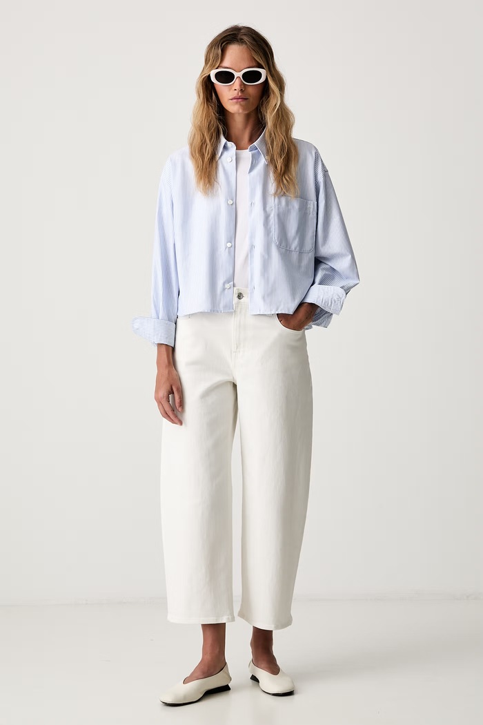 A.P.C. koszula damska bawełniana chemise sophia button down logo COHOC.F12632 niebieski AW26