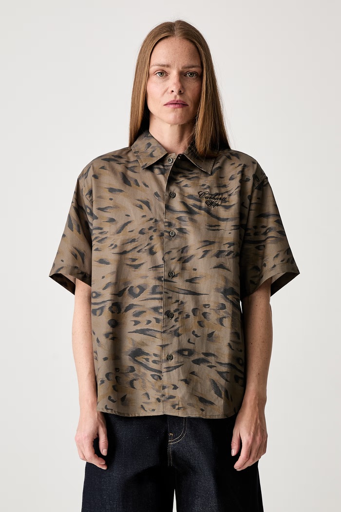Carhartt WIP W S/S Travon koszula z lyocellem męska zielony I036794