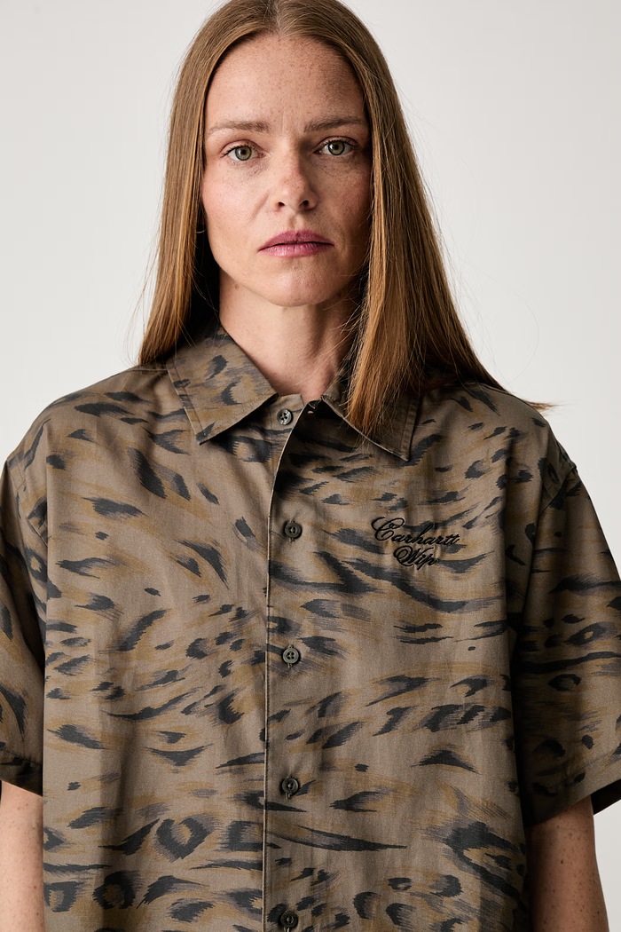 Carhartt WIP W S/S Travon koszula z lyocellem męska zielony I036794