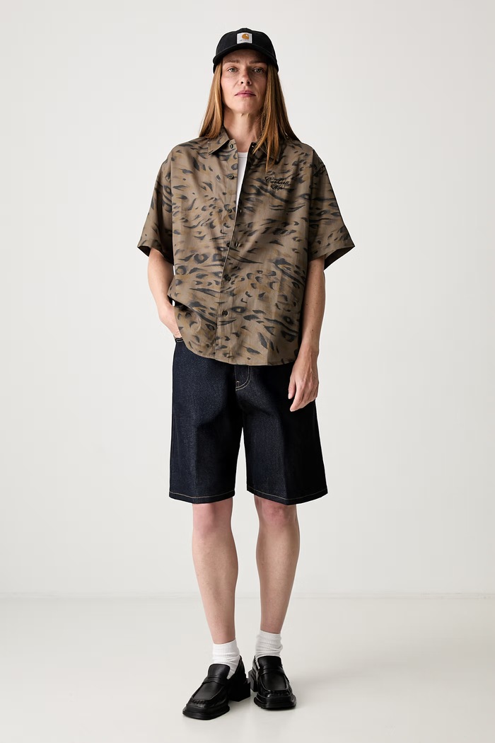 Carhartt WIP W S/S Travon koszula z lyocellem męska I036794 zielony
