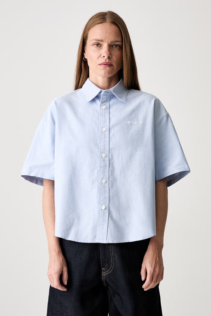 Carhartt WIP W S/S Kaia koszula bawełniana damska niebieski I036795