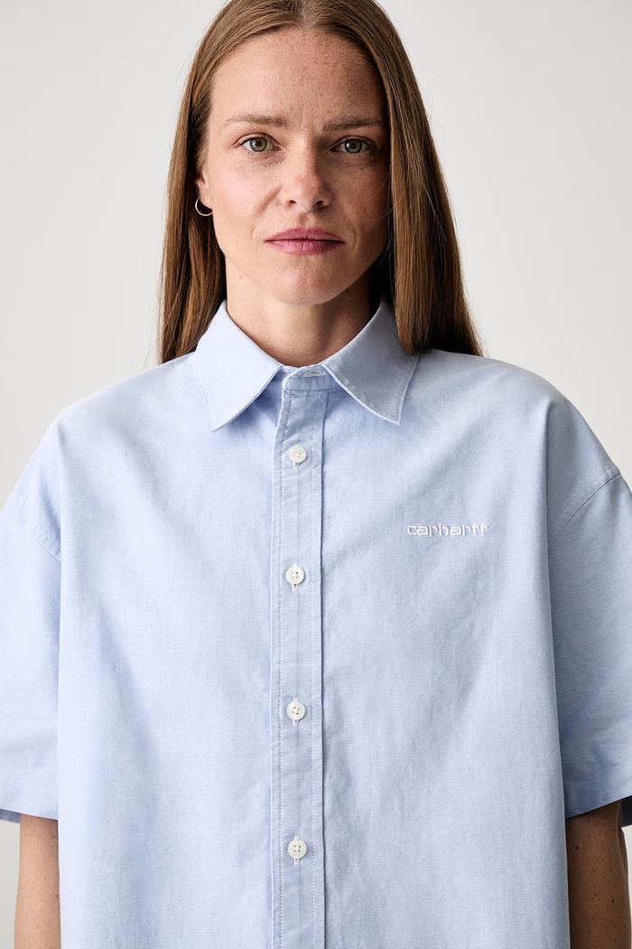 Carhartt WIP W S/S Kaia koszula bawełniana damska niebieski I036795