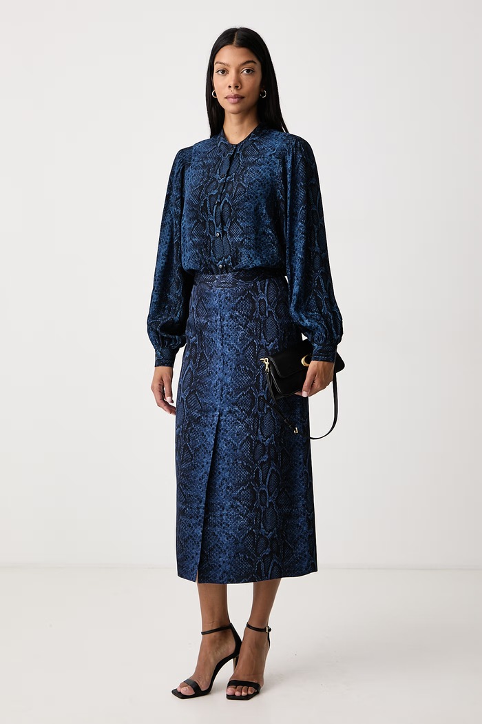 Twinset Риза дамска от вискоза 262TT2602 тъмносин AW26