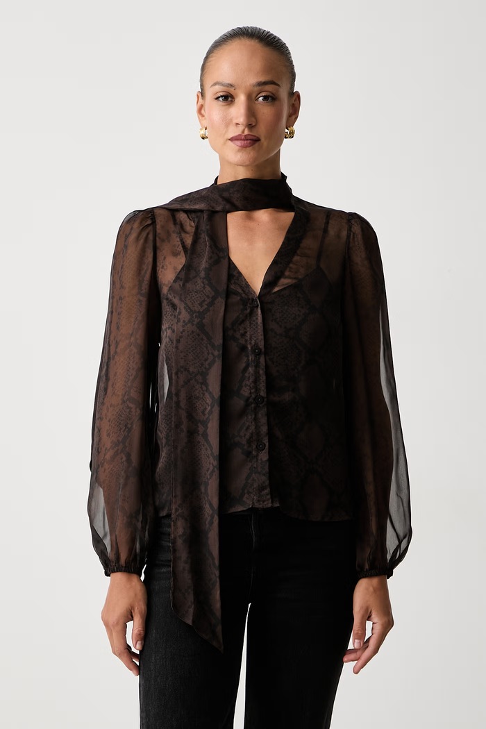 Twinset риза дамска кафяв 262AP2210