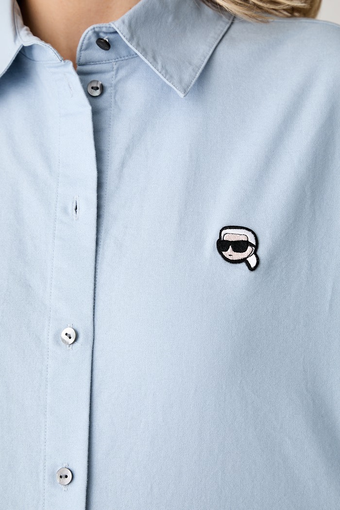 Karl Lagerfeld πουκάμισο γυναικείο βαμβακερό IKON B3W11030 μπλε
