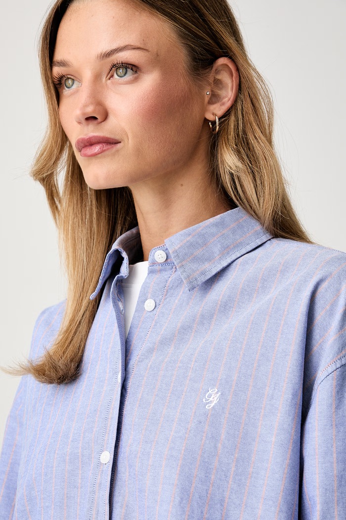 Guess Jeans košulja za žene od pamuka plava W6YH74.W3361