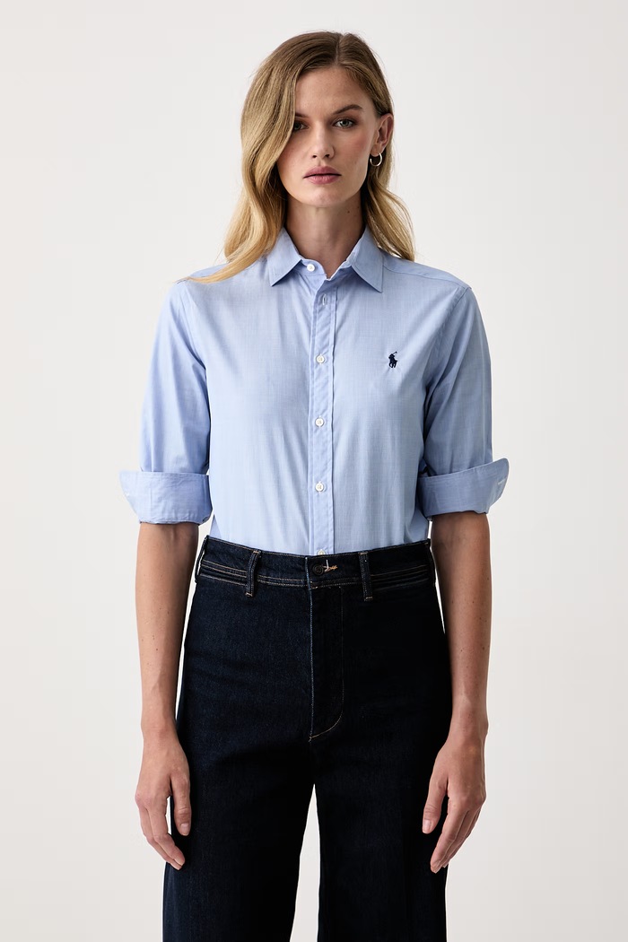 Polo Ralph Lauren риза дамска от памук син 211B23217