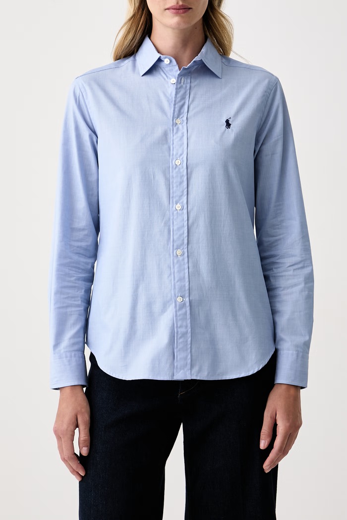 Polo Ralph Lauren риза дамска от памук син 211B23217