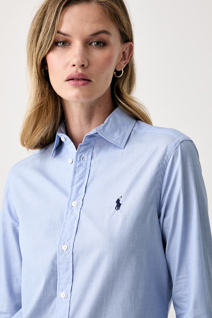 Polo Ralph Lauren риза дамска от памук 211B23217 син