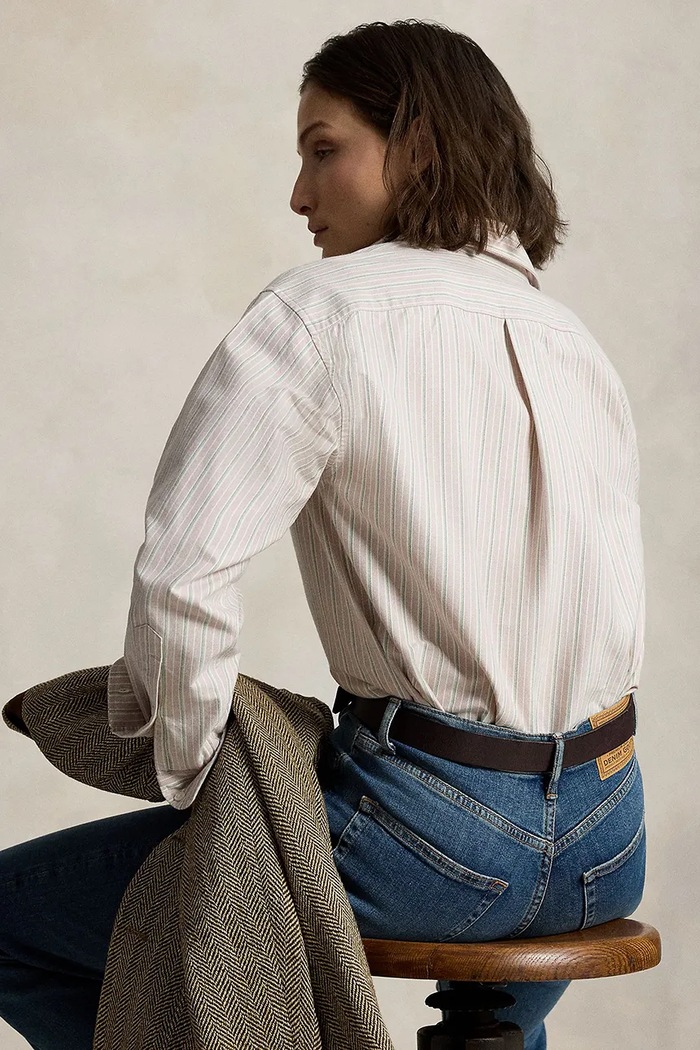 Polo Ralph Lauren koszula oxford damska bawełniana 211B21507 różowy AW26